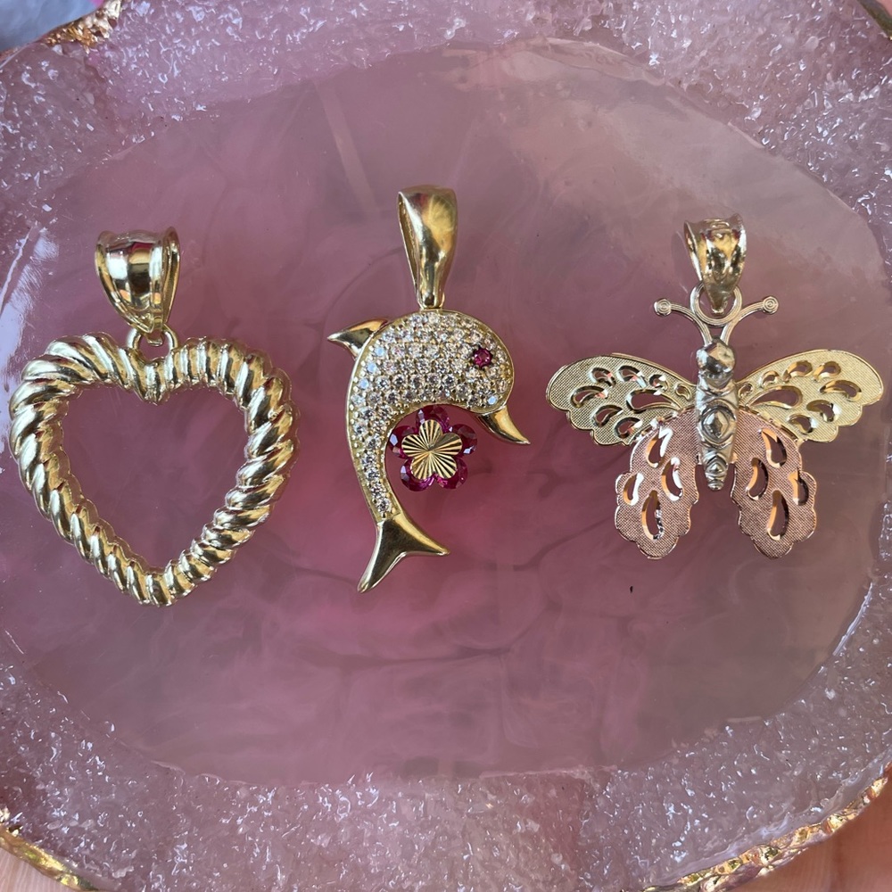 10k Solid Yellow Gold Various Style Pendants